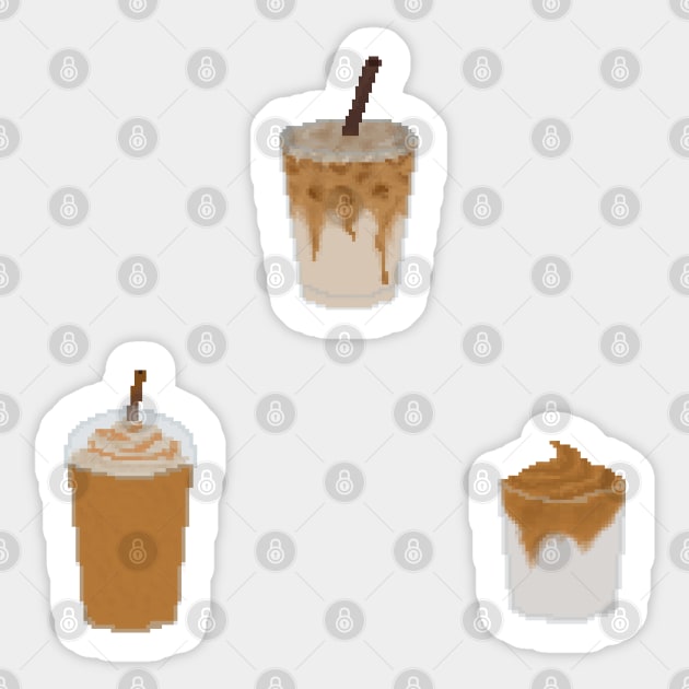 Coffee pixel art set Sticker by toffany's